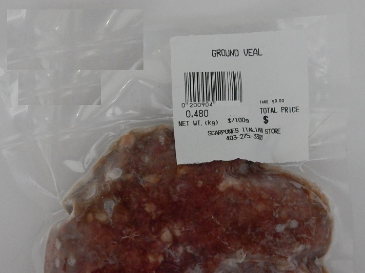 Universal Product Code - Scarpone's Italian Store - Ground Veal (frozen)