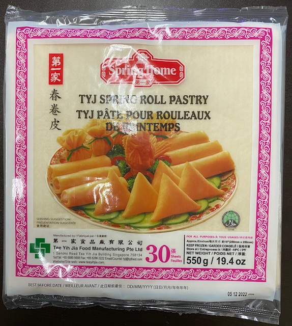 TYJ Pâte pour rouleaux de printemps (10”) - 550 g (30 feuilles)