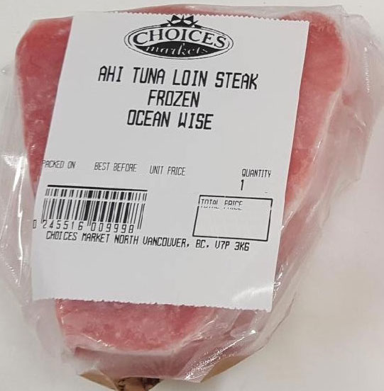 Choices Markets - Ahi Tuna Loin Steak Frozen – Ocean Wise