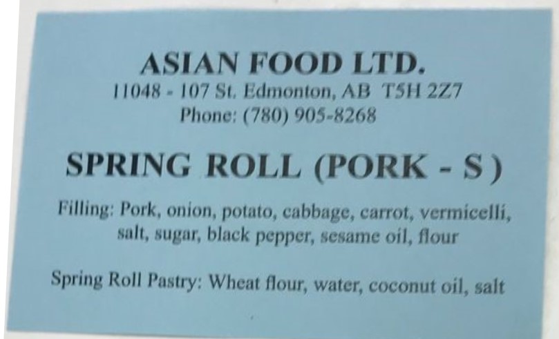 Asian Food Ltd.: Spring Roll (Pork - S) - None