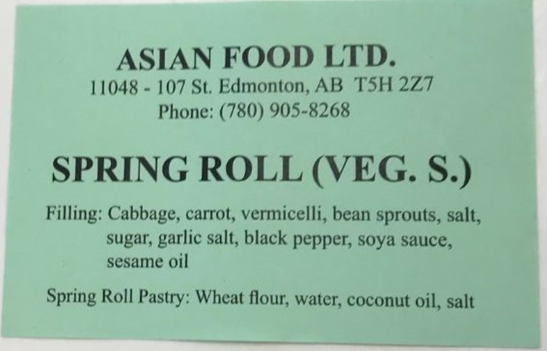 Asian Food Ltd.: Spring Roll (Veg. S.) - None