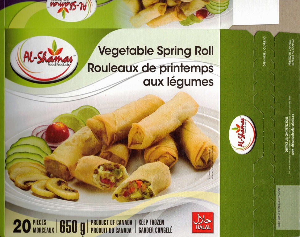 Al-Shamas Food Products: Vegetable Spring Roll - 650 g