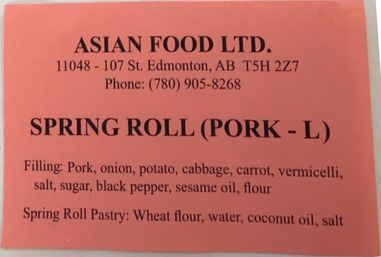 Asian Food Ltd.: Spring Roll (Pork - L) - None