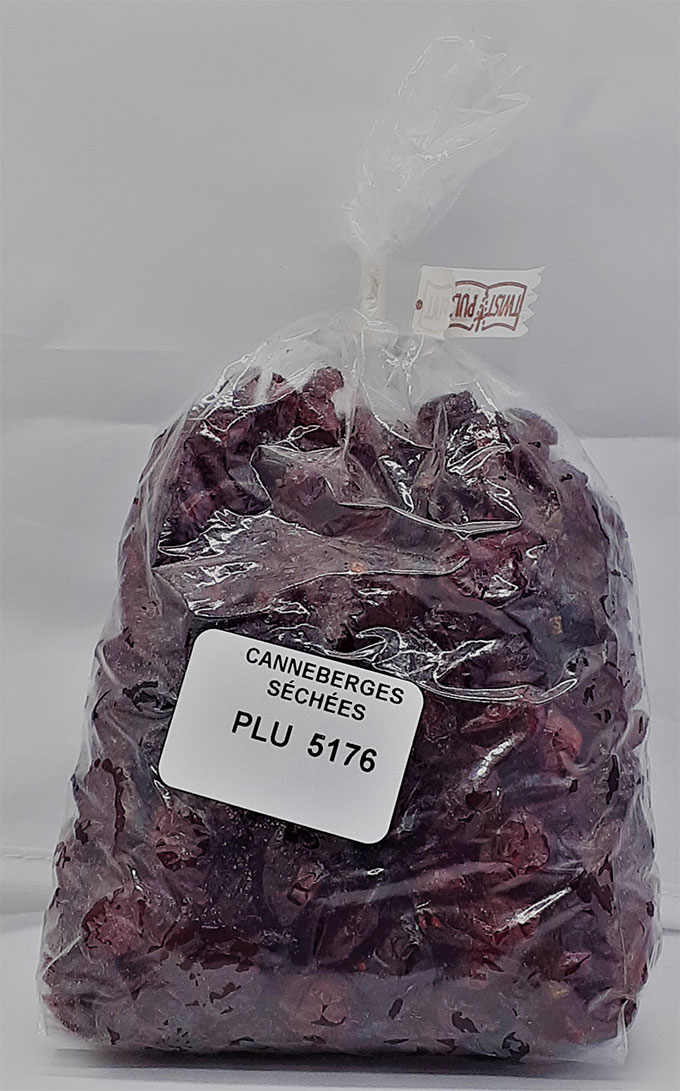 Canneberges séchées sucrées : PLU 5176 - Poids variable