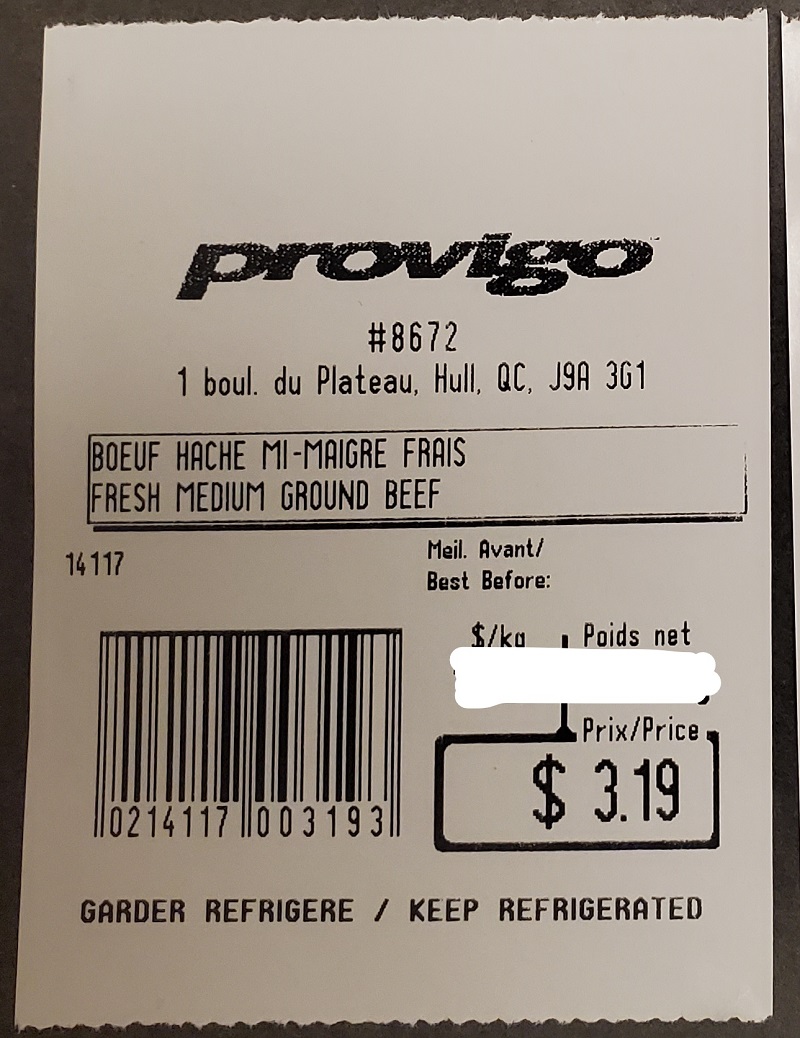 Provigo - Medium ground beef 