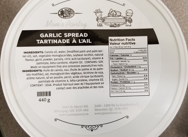 Mom’s Pantry / Jim & Leonie – Garlic Spread – 440 g