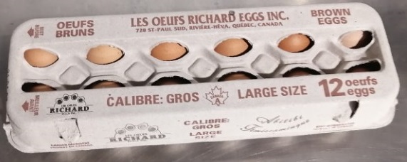 Les Oeufs Richard Eggs Inc. – Brown eggs, large size – 12 eggs