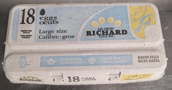 Les Oeufs Richard Eggs Inc. – Oeufs calibre gros – 12 oeufs