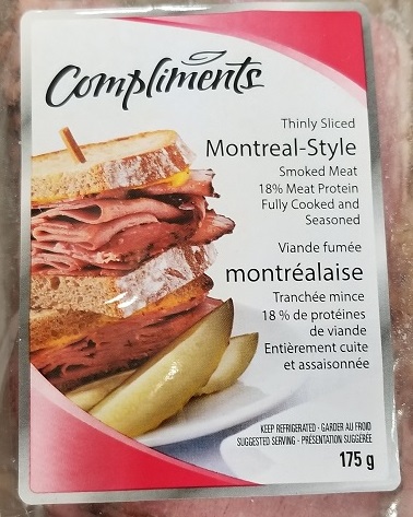 Compliments viande fumée montréalaise, 175 g - avant