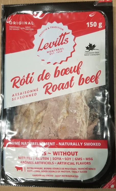 Levitts Seasoned Roast beef, 150 g - front