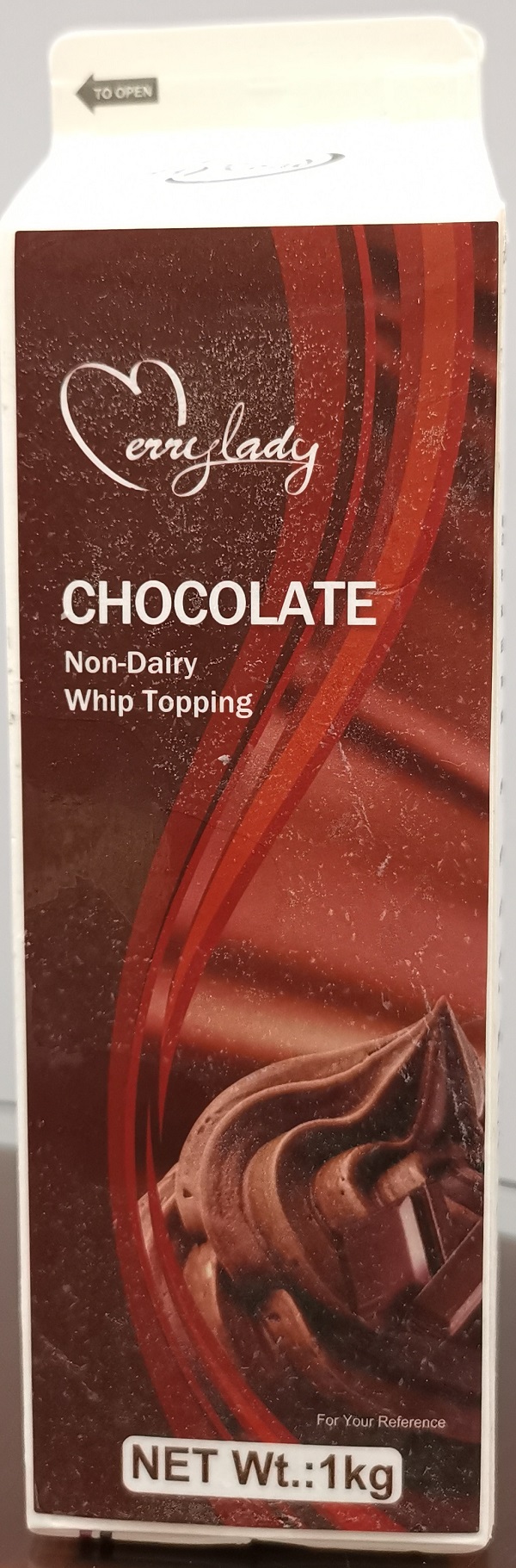 Merrylady – Chocolate Non-Dairy Whip Topping – 1 kg (front)