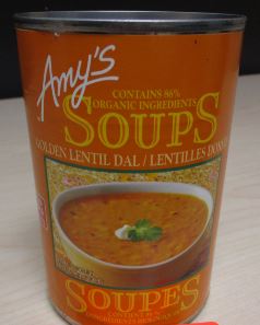 Amy's – Soupe lentilles dorées – 398 mL (recto)