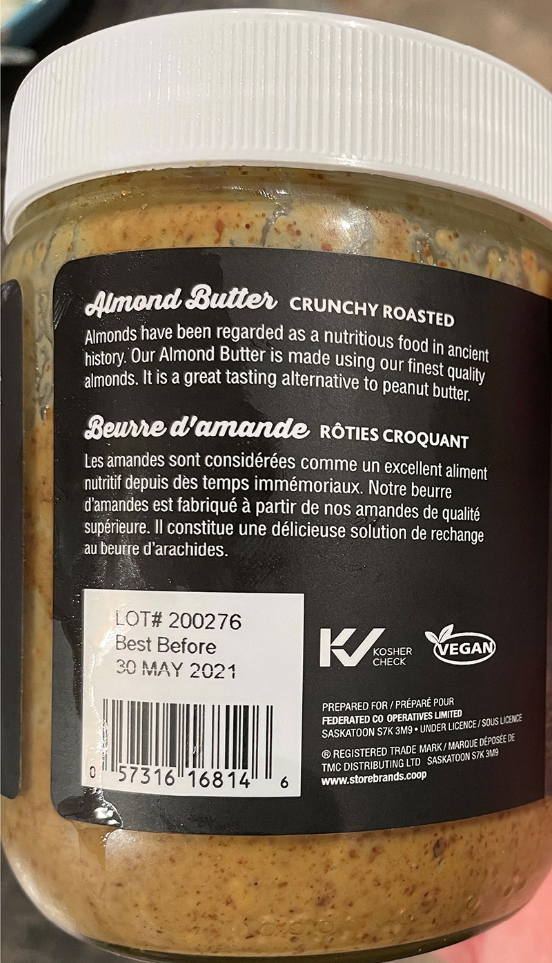 Co-op d'Or Pure : Beurre d'amande - Rôties croquant - 500 g