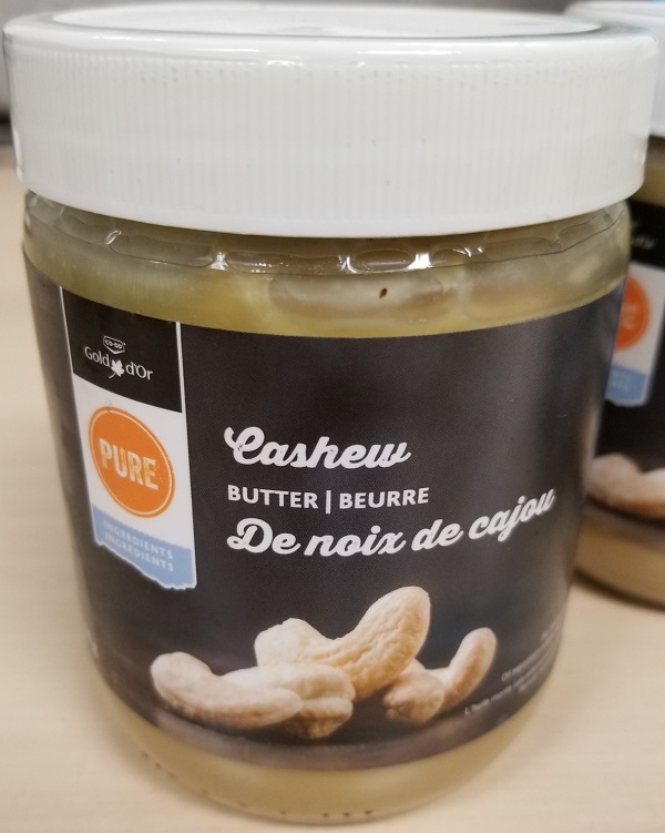 Co-op d'Or Pure – « Beurre de noix de cajou » – 500 grammes (recto)