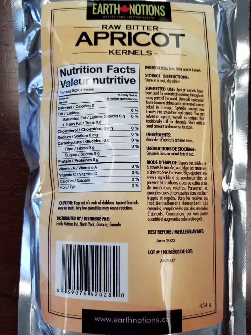 Earth Notions: Raw Bitter Apricot Kernels - 454 g