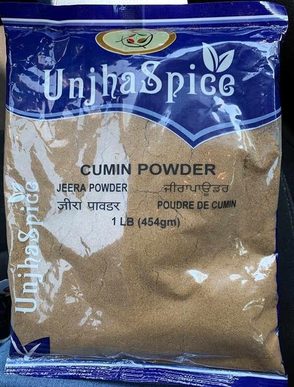 UnjhaSpice – Poudre de cumin – 454 grammes (recto)