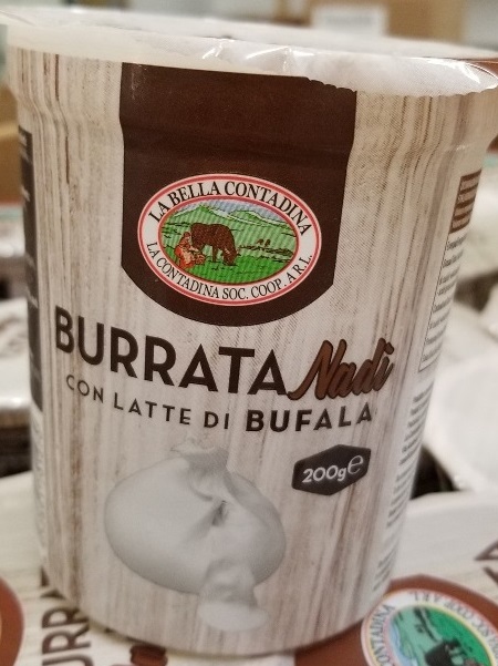 La Bella Contadina – Burrata Nadi con latte di bufala (cheese) – 200 grams (front)