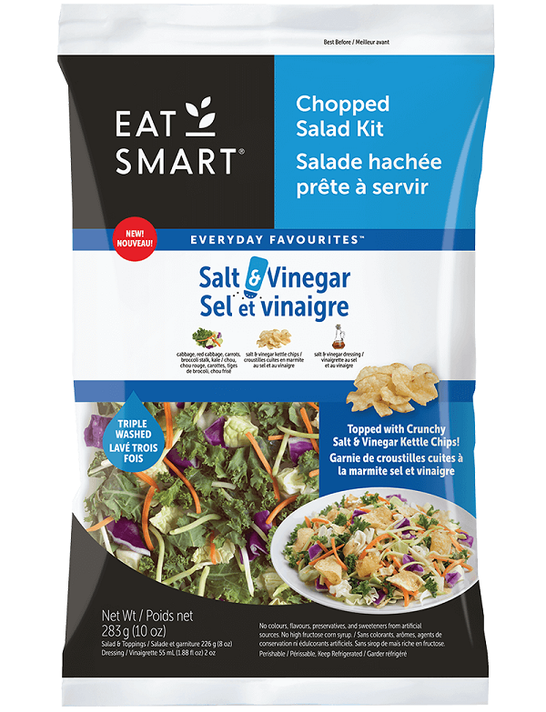 Eat Smart – Salade hachée prête à servir Sel et vinaigre – 283 grammes