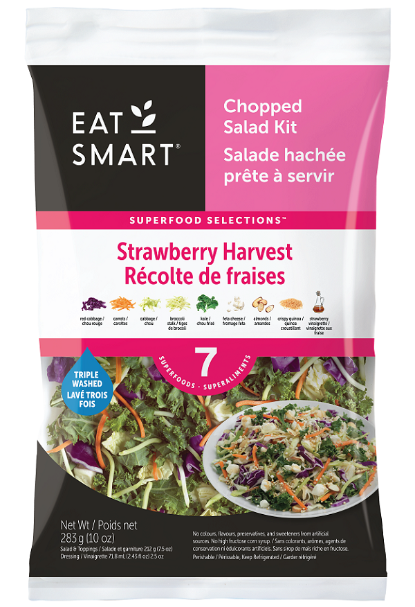 Eat Smart – Strawberry Harvest (Récolte de fraises) Chopped Salad Kit – 283 grams