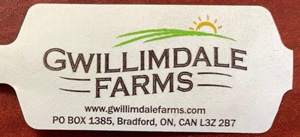 Gwillimdale Farms - Oignons - étiquette (de l'emballage), recto