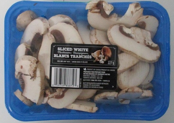 (Prepared for Metro Brands) - Sliced White Mushrooms - 227 grams - front