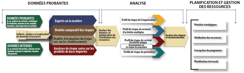 Graphique expliquant les étapes du Cadre de gestion intégrée des risques. Version texte ci-dessous.