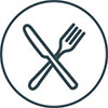 image of a fork and spoon in a circle