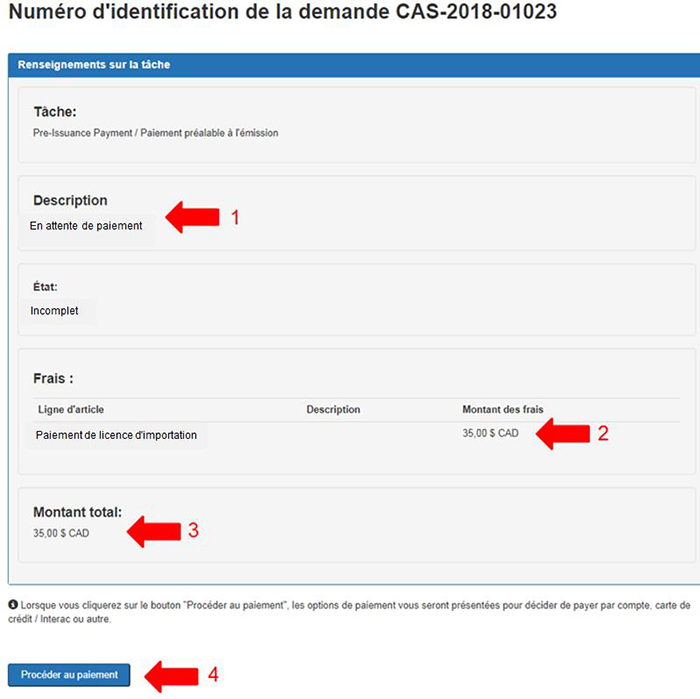 Capture d'écran des renseignements sur la tâche. La description suit.