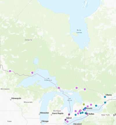 Installations de l'ACIA dans la région de l'Ontario