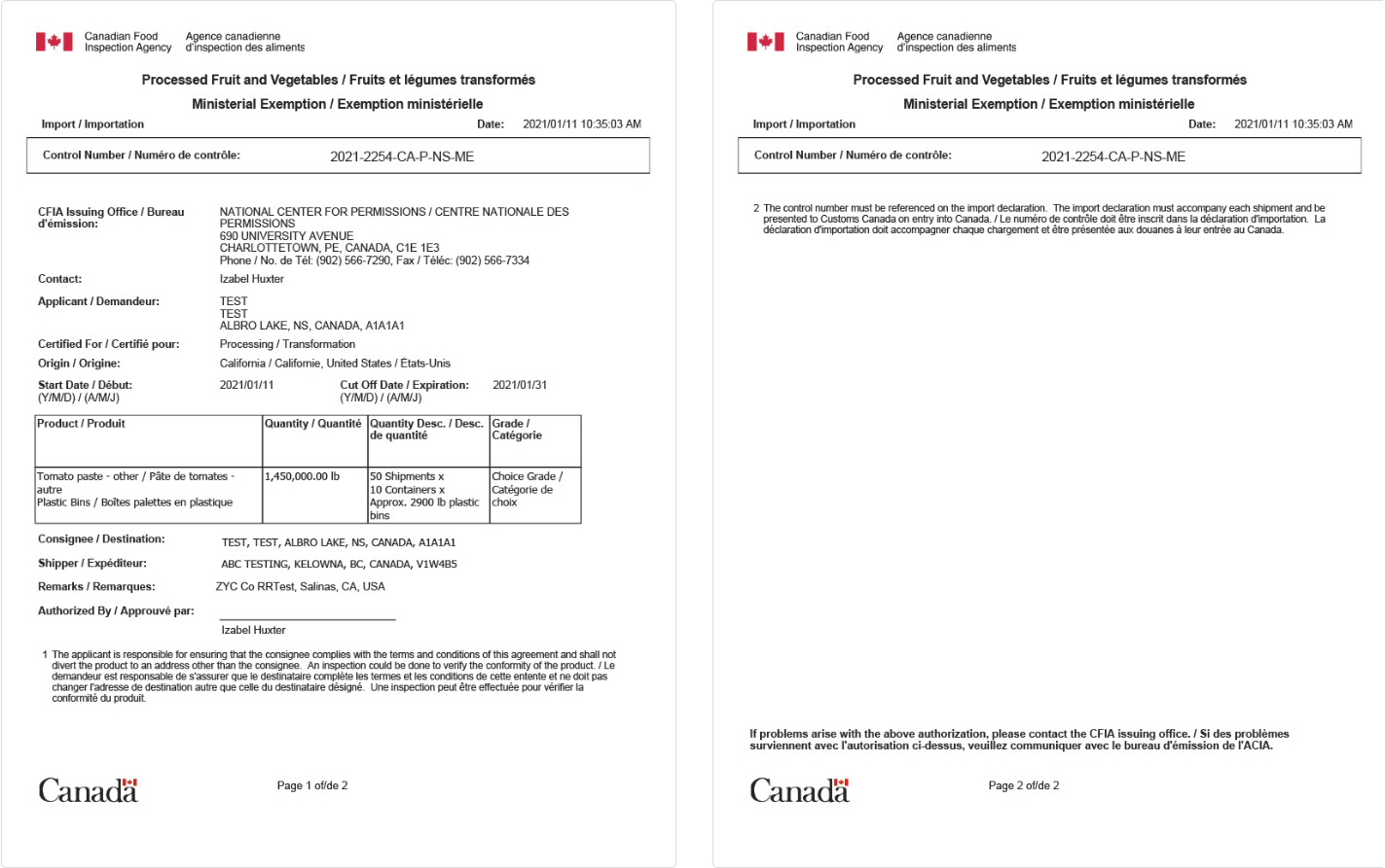 Form - Processed fruits and vegetables. Description follows.