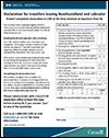 PDF thumbnail: Declaration for travellers leaving Newfoundland and Labrador