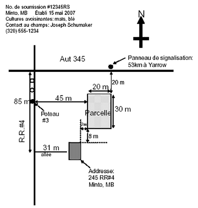 Exemple des cartes acceptables 2. La description suit.