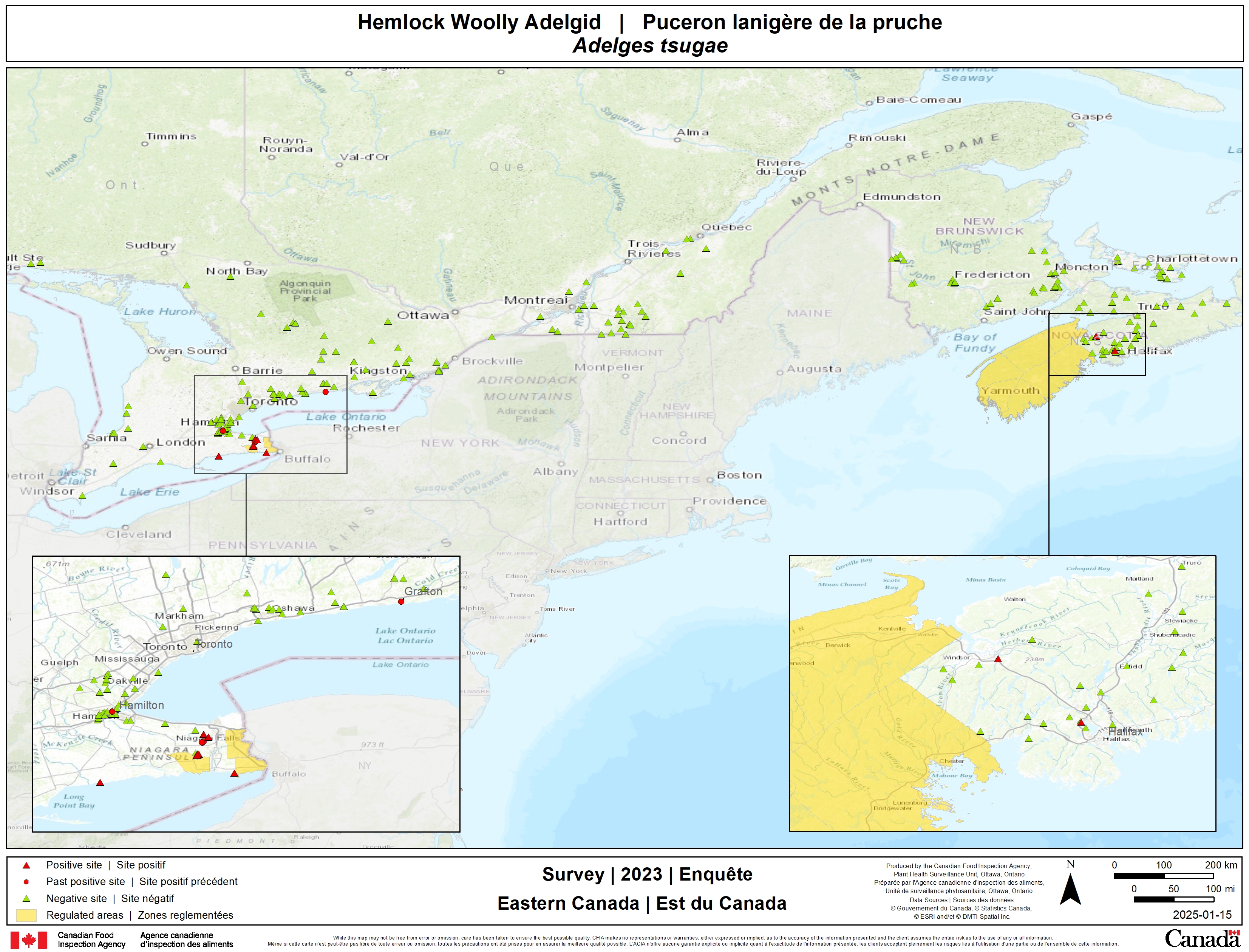 2023 hemlock woolly adelgid survey results. Description follows.