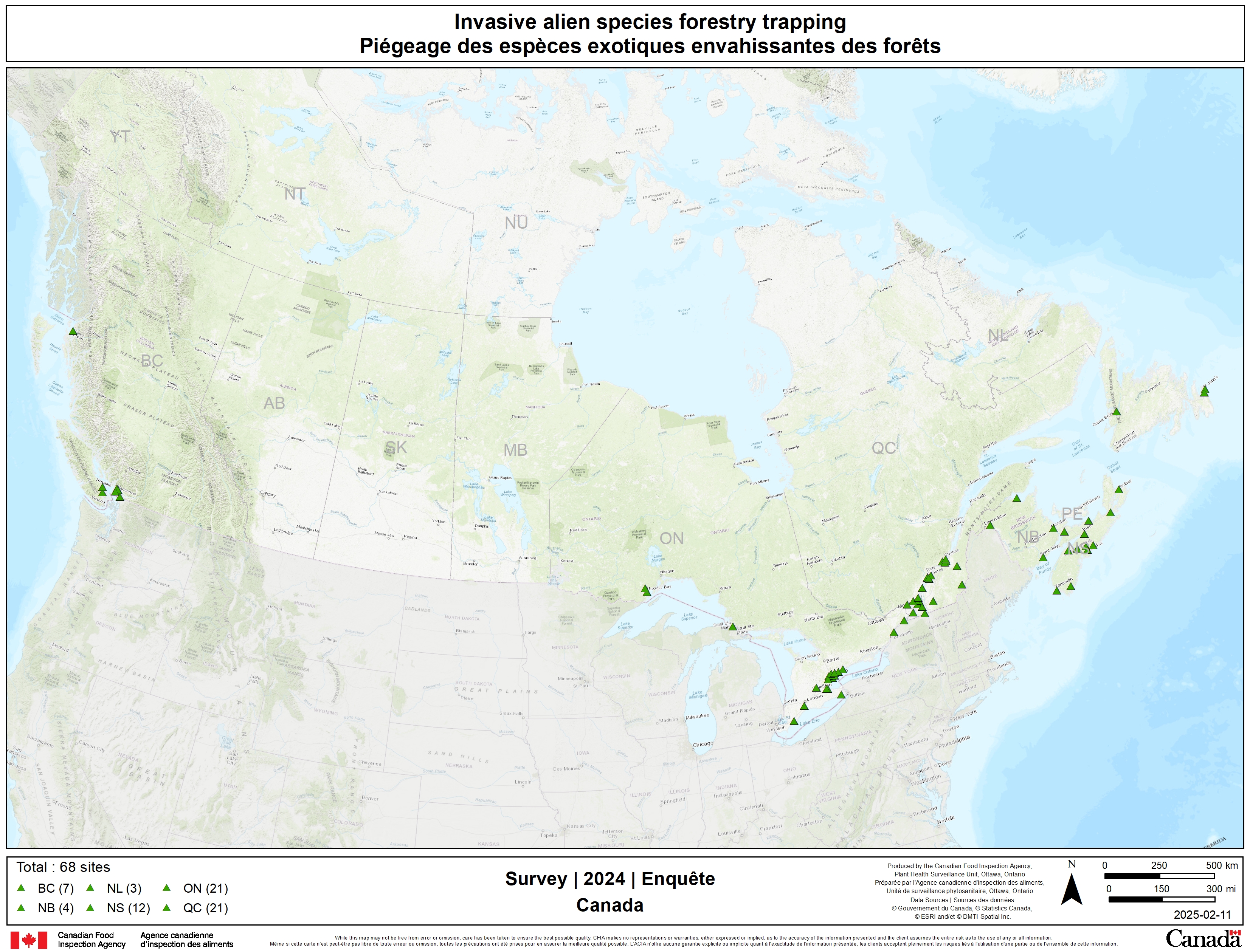 2025 Other invasive alien species forestry trapping survey results. Description follows.