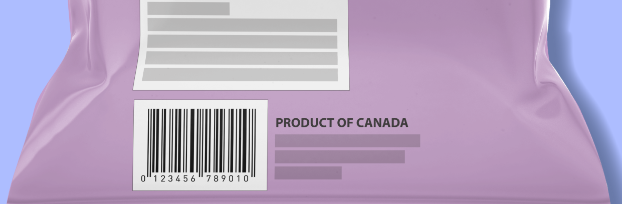 Illustration of the Product of Canada wording on a package