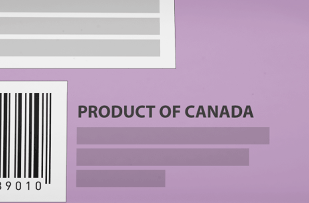 Illustration of the Product of Canada wording on a package