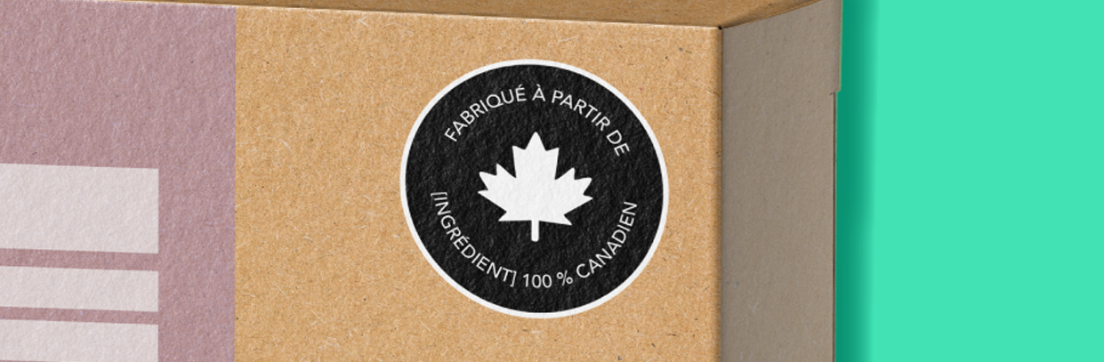 Illustration de la formulation des produits 100 % canadien