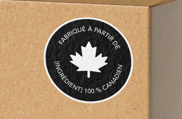 Illustration de la formulation des produits 100 % canadien