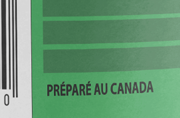 Illustration de la formulation des produits Préparé au Canada