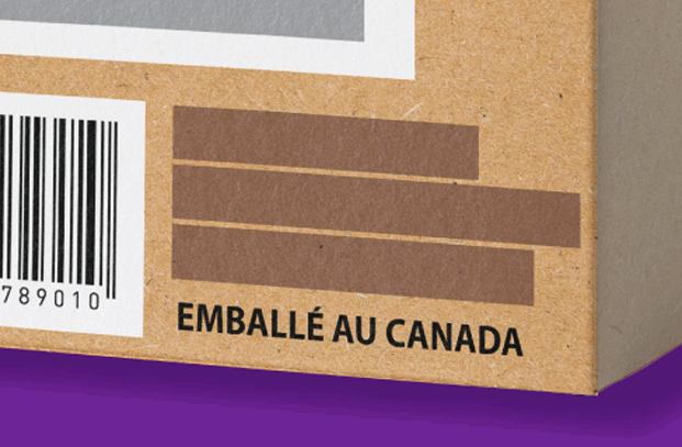 Illustration de la formulation des produits Emballé au Canada