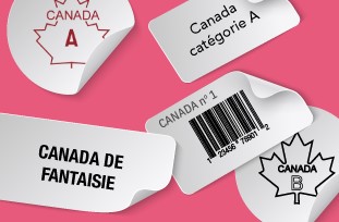 Illustration de diverses étiquettes de qualités canadiennes