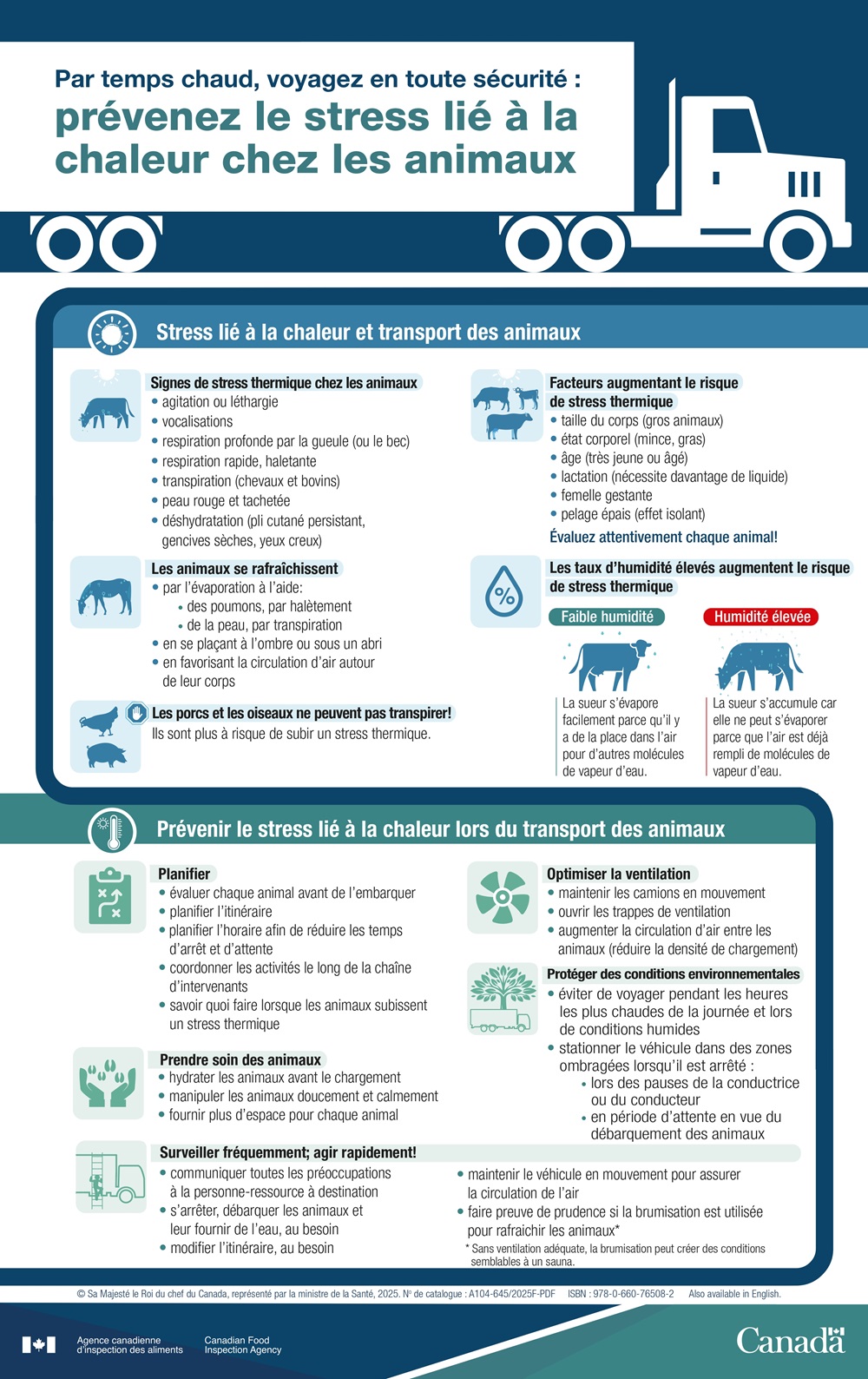 Stress lié à la chaleur et transport des animaux - description ci-dessous