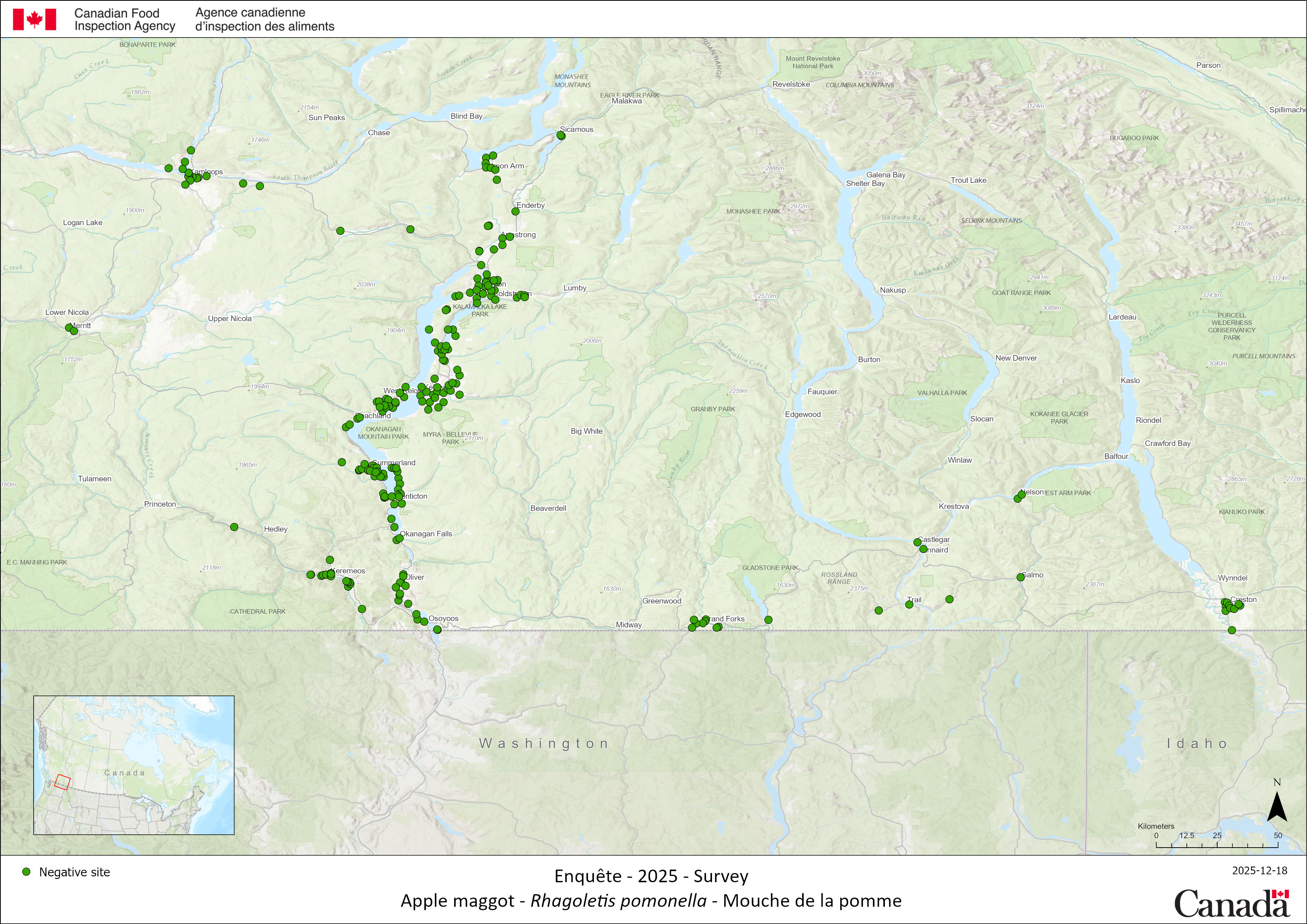 Résultats du sondage 2025 de Mouche de la pomme